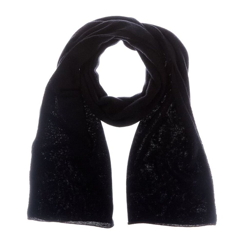 Forte Cashmere Oversized Cashmere Scarf, Black